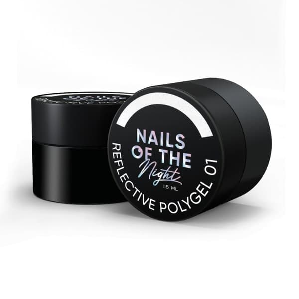 NAILSOFTHENIGHT Reflective Polygel 01 - mjölkaktig flytande akrylgel med "flash"-effekt, 15 ml
