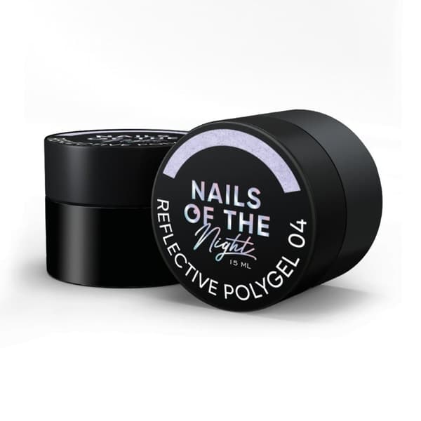 NAILSOFTHENIGHT Reflective Polygel 04 - purppura nestemäinen akryyligeeli "flash"-efektillä, 15 ml