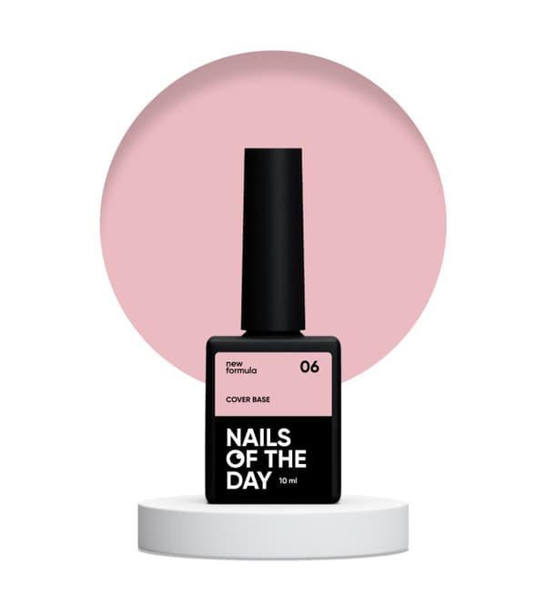 NAILSOFTHEDAY Täckbas NYHET 06 - halvtransparent nude-persika hybridbas, 10 ml