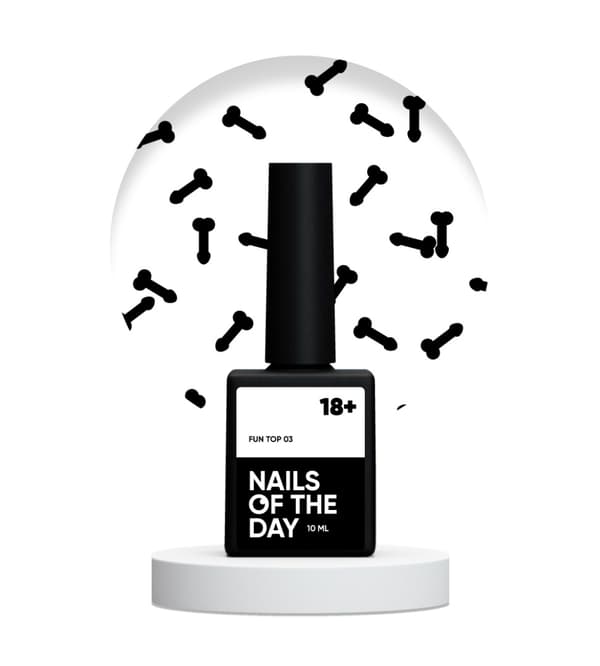 NAILSOFTHEDAY Kul! topp 03 - topp med svarta element utan klibbigt lager, 10 ml