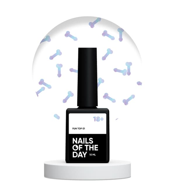 NAILSOFTHEDAY Sjov! top 01 - top med holografiske elementer uden klæbrig lag, 10 ml