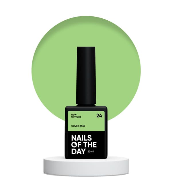 NAILSOFTHEDAY Cover base NY 24 - semi-transparent limegrøn hybrid base, 10 ml