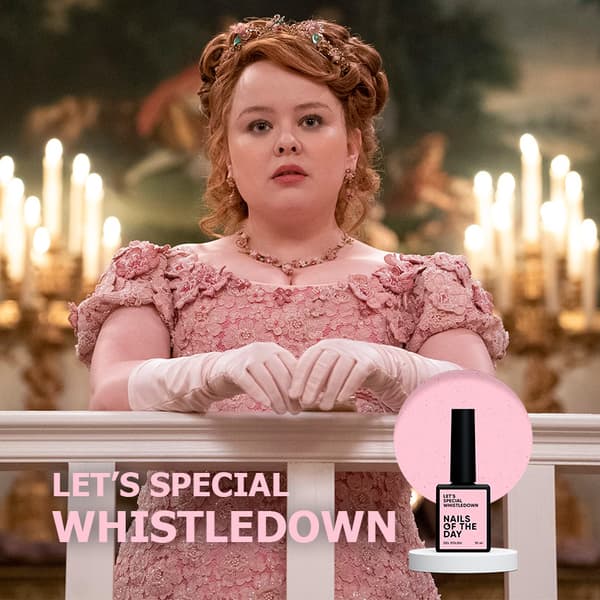 NAILSOFTHEDAY Let's special Whistledown - rosa med guldflingor hybridlack, 10 ml