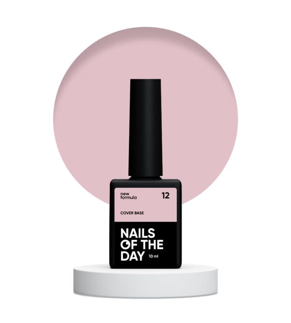 NAILSOFTHEDAY Täckbas NYHET 12 - dämpad beige-rosa hybridbas, 10 ml