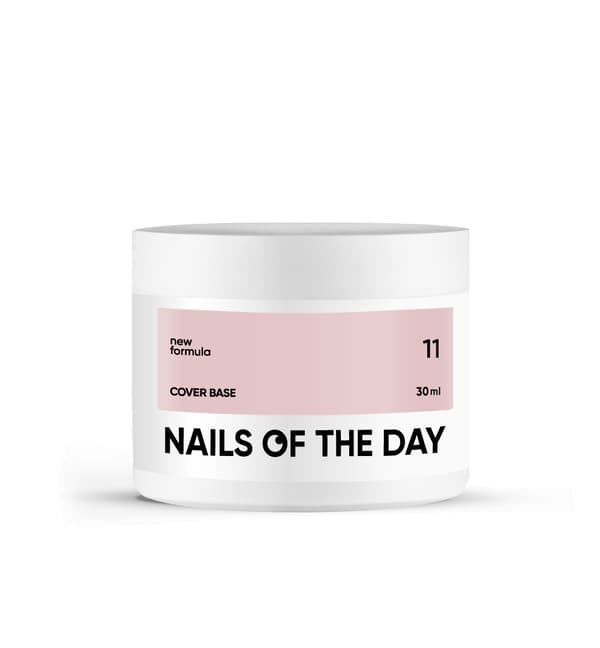 NAILSOFTHEDAY Täckbas NYHET 11 - halvtransparent delikat naken hybridbas, 30 ml