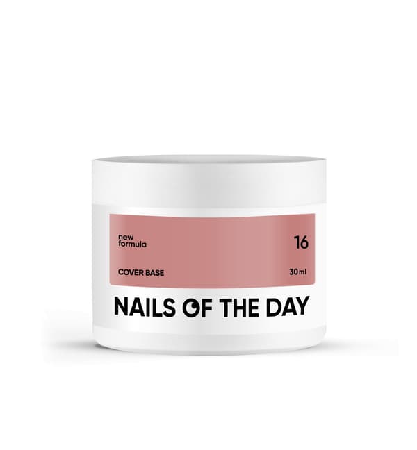 NAILSOFTHEDAY Päällyspohja UUSI 16 - läpinäkymätön tummanbeige hybridipohja, 30 ml
