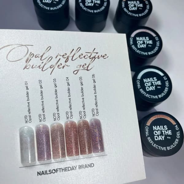 NAILSOFTHEDAY Opal reflective Builder gel 01 - mjölkig builder gel med opal glans och reflekterande partiklar, 15 g