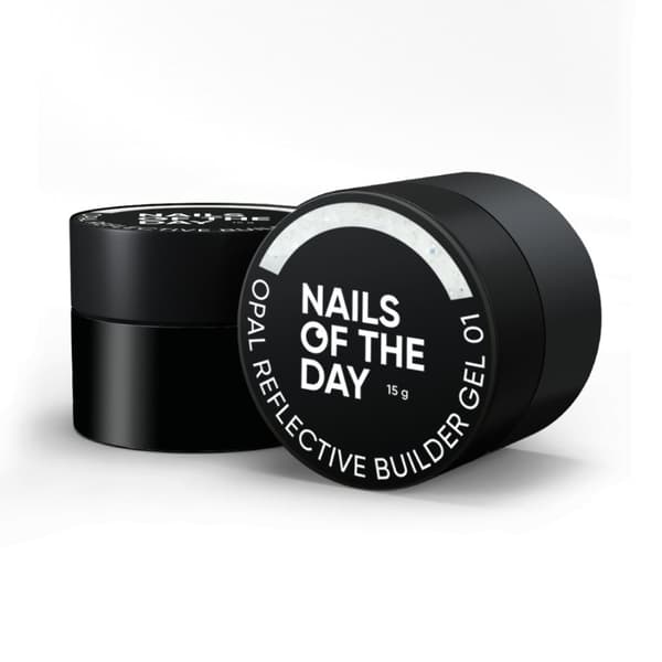 NAILSOFTHEDAY Opal reflective Builder gel 01 - mjölkig builder gel med opal glans och reflekterande partiklar, 15 g
