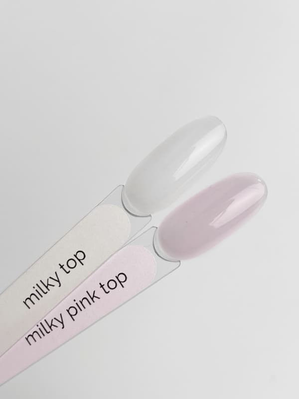TOUCH Cover top Milky pink - vit-rosa semi-transparent hybrid top, 13 ml