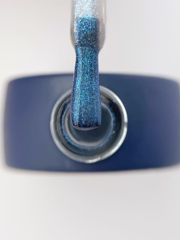 TOUCH Mirror top 02 - blå hybrid top med perle og glitter, 13 ml