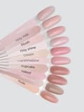 Miniatyrbild 3 av 4: TOUCH Cover bas Rosy shine - vit-rosa med glitter halvtransparent hybridbas, 13 ml