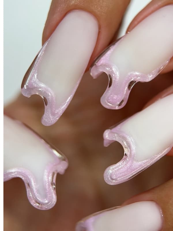 TOUCH Builder liquid 05 - rosa med glitter, stark gel med flytande konsistens, 15 ml