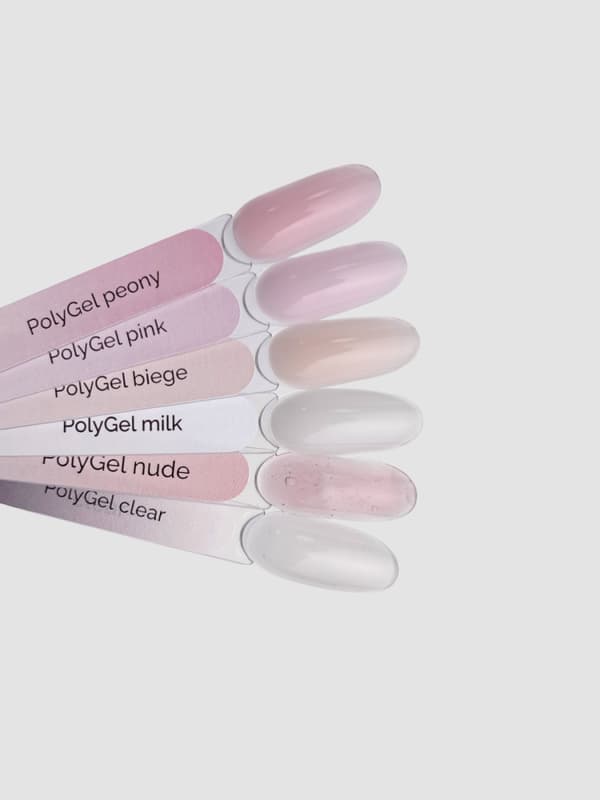 TOUCH Polygel Nude - gennemsigtig pink akryl gel i tube, 30 ml