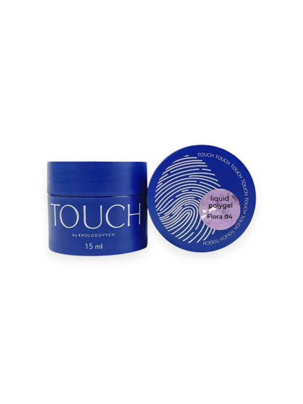 TOUCH Flora flytande polygel 04 - lila flytande akrylgel med torkade blommor, 15 ml