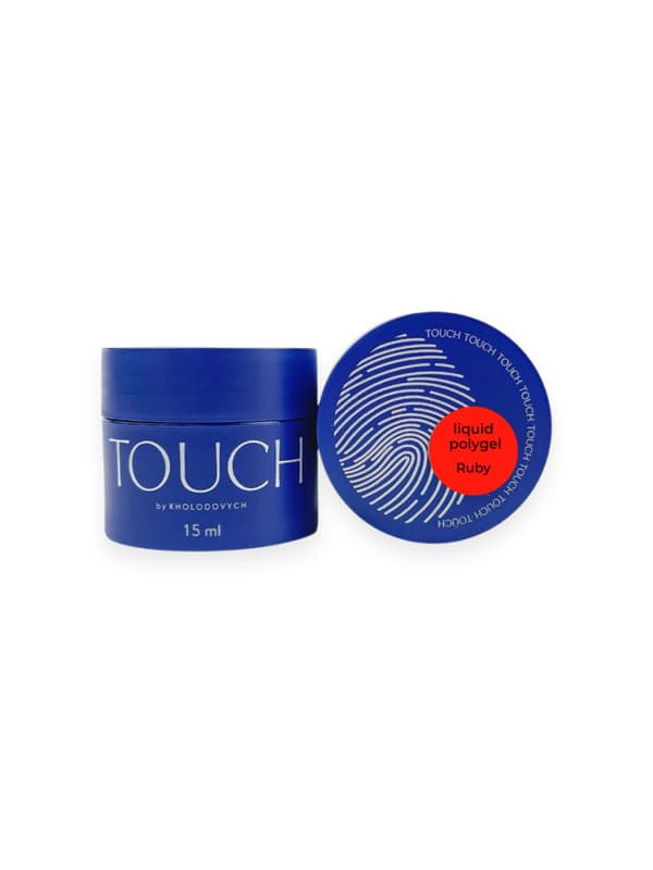 TOUCH Neon Liquid polygel Ruby - neonröd flytande akrylgel, 15 ml