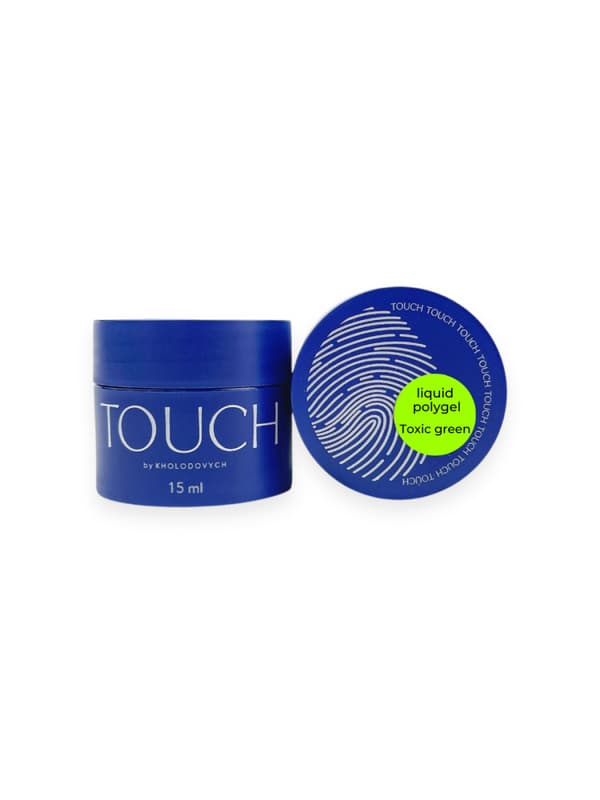 TOUCH Neon Liquid polygel Toxic green - neongrön flytande akrylgel, 15 ml