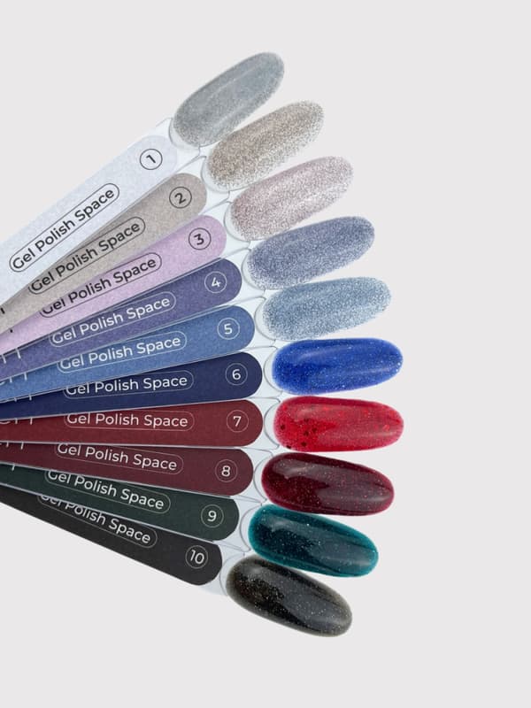 TOUCH Space gel polish 10 - sort reflekterende hybrid lak, 9 ml