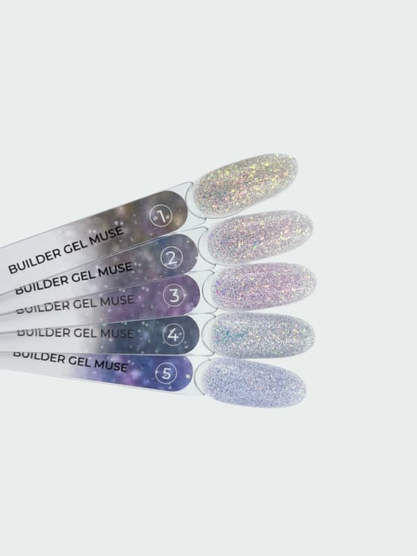 TOUCH Muse builder gel 02 - guldrosa reflekterande builder gel med yucca kronblad, 15 ml