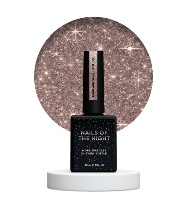 NAILSOFTHENIGHT Margarita - rosa-beige hybrid nagellack med reflekterande partiklar, 10 ml