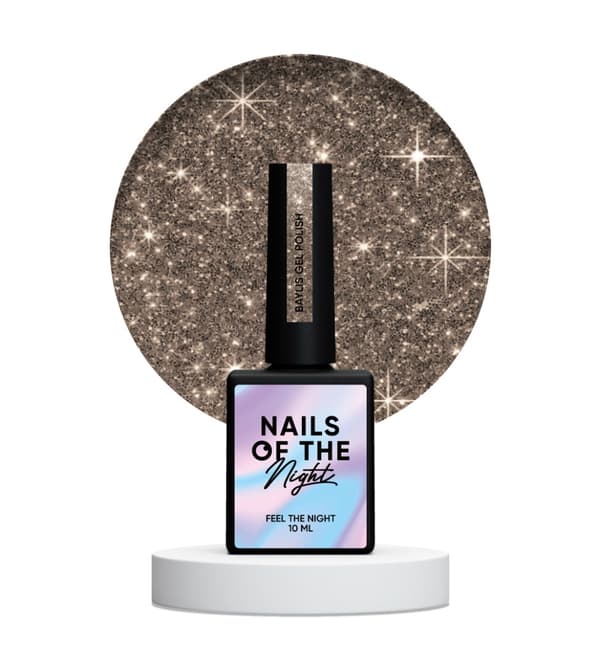 NAILSOFTHENIGHT Baylis - guld hybrid neglelak med reflekterende partikler, 10 ml