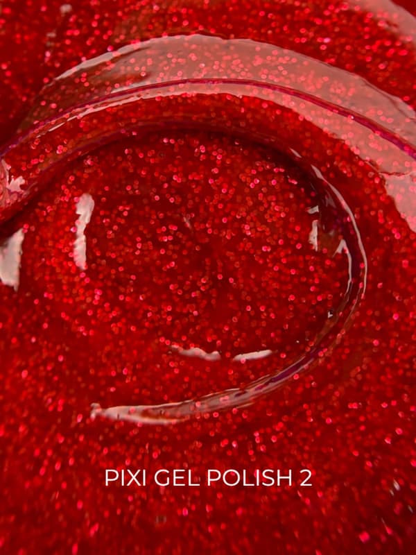 TOUCH Pixi gel polish 02 - rød glitter hybrid lak, 9 ml