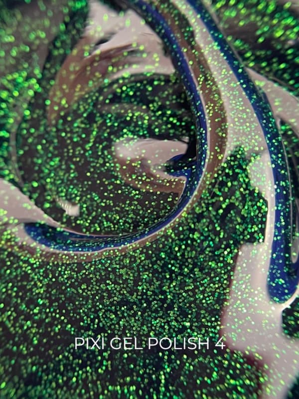 TOUCH Pixi gellack 04 - grön glitter hybridlack, 9 ml