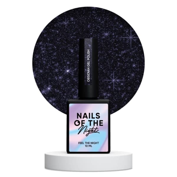 NAILSOFTHENIGHT Obsidian - mörklila hybridnagellack med reflekterande partiklar, 10 ml