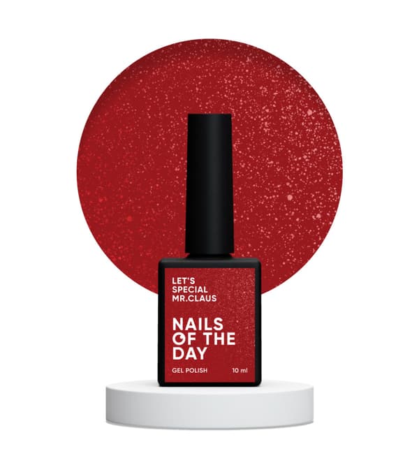 NAILSOFTHEDAY Otetaan erityistä Mrs. Claus - punainen hybridilakka glitterillä, 10 ml