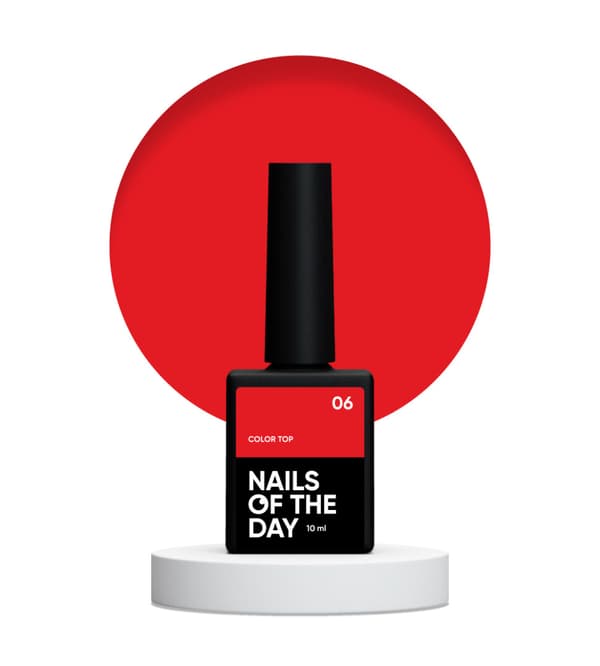 NAILSOFTHEDAY Farve top 06 - rød top uden klæbrig lag, 10 ml