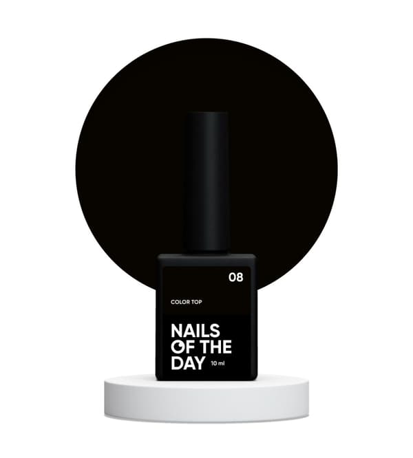 NAILSOFTHEDAY Färg topp 08 - svart topp utan klibbigt lager, 10 ml