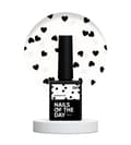 Pikkukuva 1 / 4: NAILSOFTHEDAY Kupidon toppi 06 — toppi mustilla ja holografisilla sydämillä ilman tahmeaa kerrosta, 10 ml