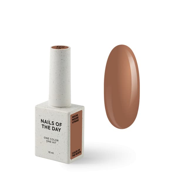 NAILSOFTHEDAY Kuukauden väri Helmikuu 2025 Mocha Mousse Vitrage - puoliläpinäkyvä ruskea hybridilakka, 10 ml