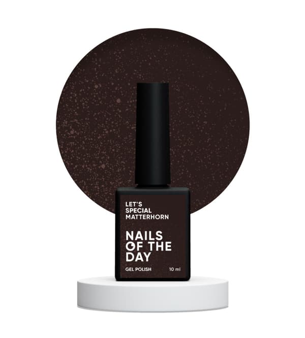 NAILSOFTHEDAY Let's special Matterhorn - chokoladebrun hybrid neglelak med guldglimmer, 10 ml