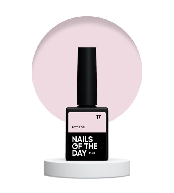 NAILSOFTHEDAY Bottle gel 17 - delikat pink gel til styrkelse og reparation, 10 ml