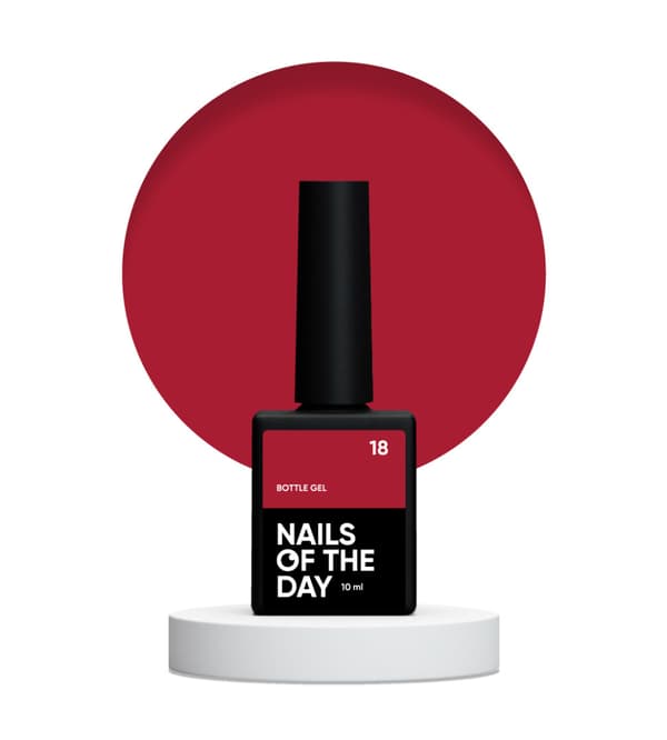 NAILSOFTHEDAY Bottle gel 18 - röd gel för förstärkning och reparation, 10 ml
