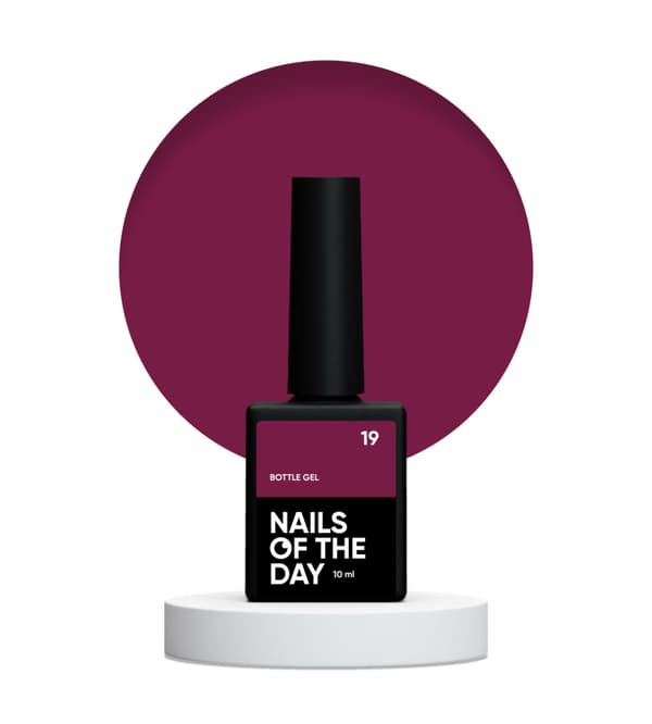 NAILSOFTHEDAY Pullogeeli 19 - viininpunainen geeli vahvistamiseen ja korjaamiseen, 10 ml