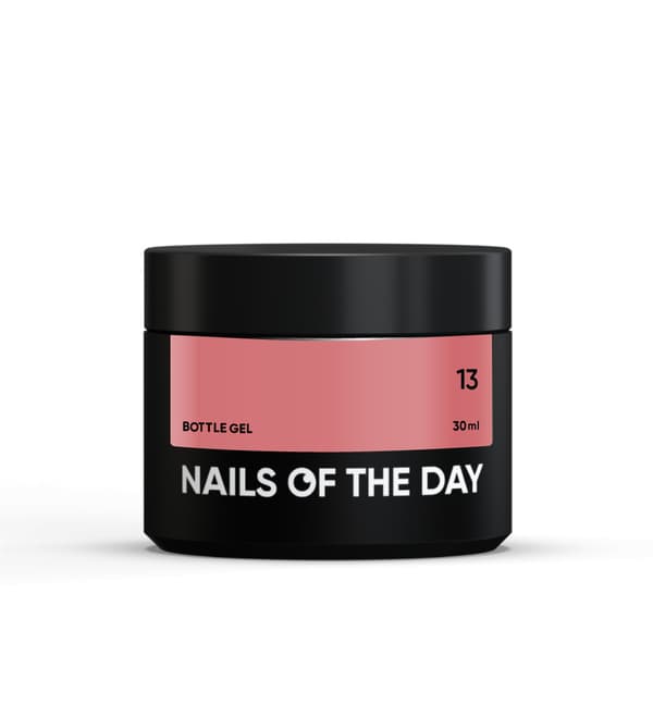 NAILSOFTHEDAY Bottle gel 13 - täckande mörkrosa gel för förstärkning och reparation, 30 ml