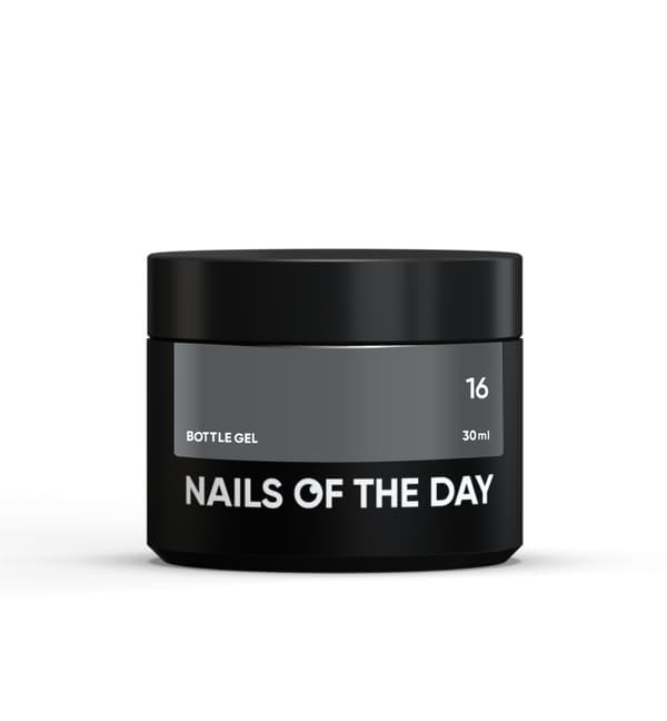 NAILSOFTHEDAY Bottle gel 16 - dækkende grå gel til styrkelse og reparation, 30 ml