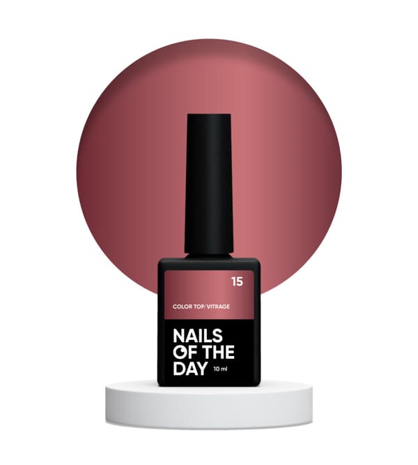 wNAILSOFTHEDAY Färg topp Vitrage 15 - målat glas brun hybrid topp utan klibbigt lager, 10 ml