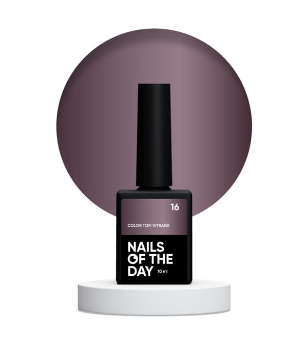 NAILSOFTHEDAY Väritopus Vitrage 16 - lasimaalaus savuluumuhybridi toppi ilman tahmeaa kerrosta, 10 ml