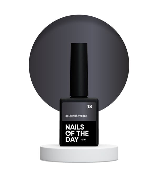 NAILSOFTHEDAY Väritoppi Vitrage 18 - lasimaalauksen harmaa hybridi toppi ilman tahmeaa kerrosta, 10 ml