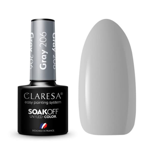 CLARESA Hybrid neglelak GRÅ 206 -5g