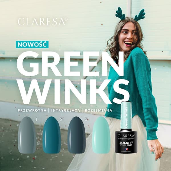 CLARESA hybrid lak GREEN WINKS 4 -5g