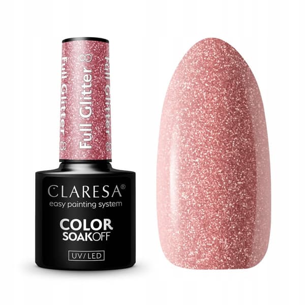 CLARESA Hybrid neglelak FULD GLITTER 8 - 5g