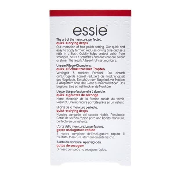 ESSIE ESSIE QuickE Torkdroppar, klara, quick-e, 24 månader, 13,5 ml, 32 mm, 88 mm