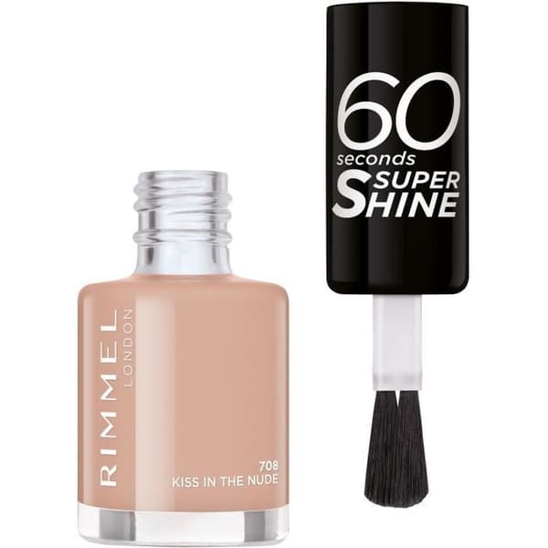 RIMMEL 60 Seconds Super Shine Nagellack - Color Block 708 Kiss In The Nude