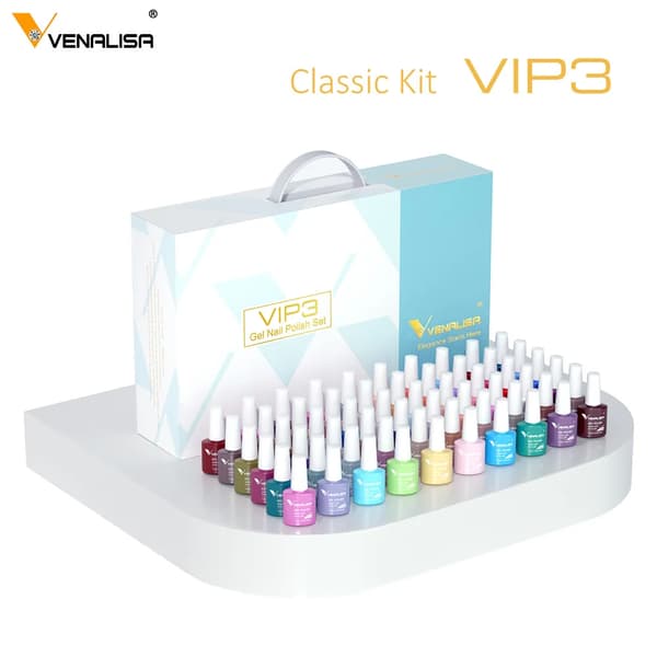 Nagel Gel Polish Kit, HEMA-fri, Självutjämnande, Vip3 färguppsättning
