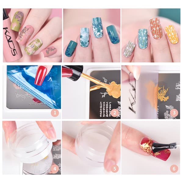Nail Art Stamping Kit, 31 delar, DIY-design, Manikyr Salong Ritverktyg
