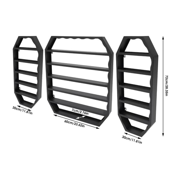 Nail Polish Wall Rack, Moderni Oktaalinen Muotoilu, Korkea Kantokyky 10kg,musta