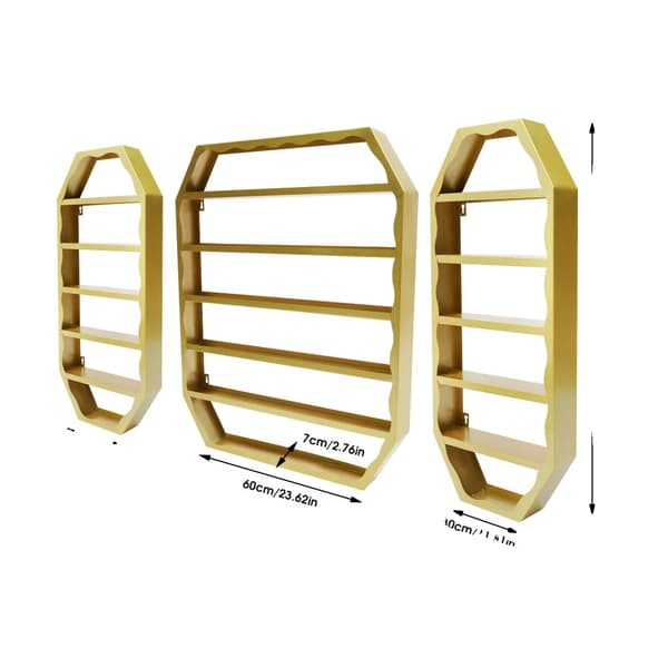 Nail Polish Wall Rack, Moderni Oktaalinen Muotoilu, Korkea Kantokyky 10kg,Kulta